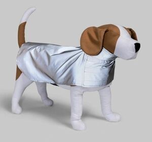 Boots & Barkley Medium Fully Reflective Funnel Neck Dog Rain Jacket Raincoat